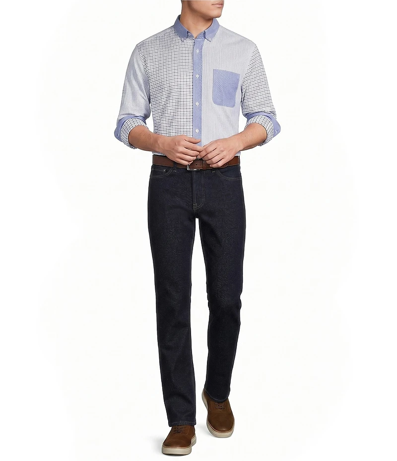 Cremieux Blue Label Long Sleeve Button Down Collar Patchwork Woven Shirt