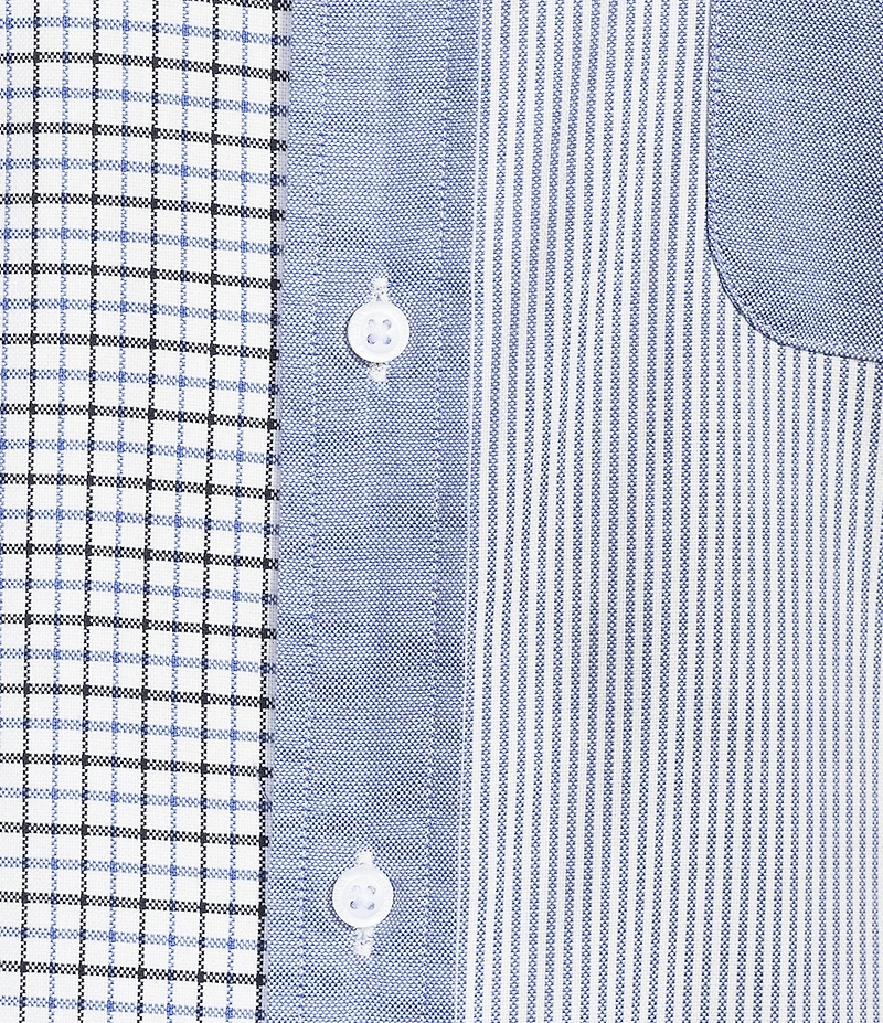Cremieux Blue Label Long Sleeve Button Down Collar Patchwork Woven Shirt