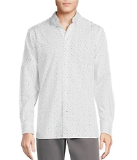 Cremieux Blue Label Long Sleeve Button Down Dotted Poplin Woven Shirt