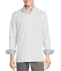 Cremieux Blue Label Long Sleeve Button Down Dotted Poplin Woven Shirt