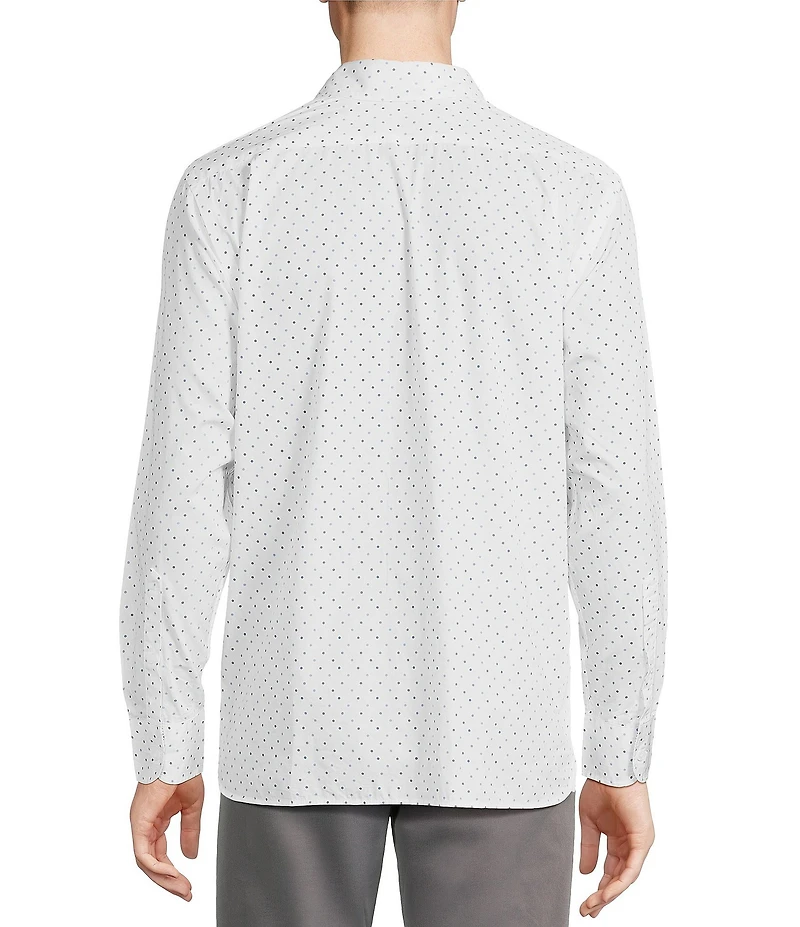 Cremieux Blue Label Long Sleeve Button Down Dotted Poplin Woven Shirt