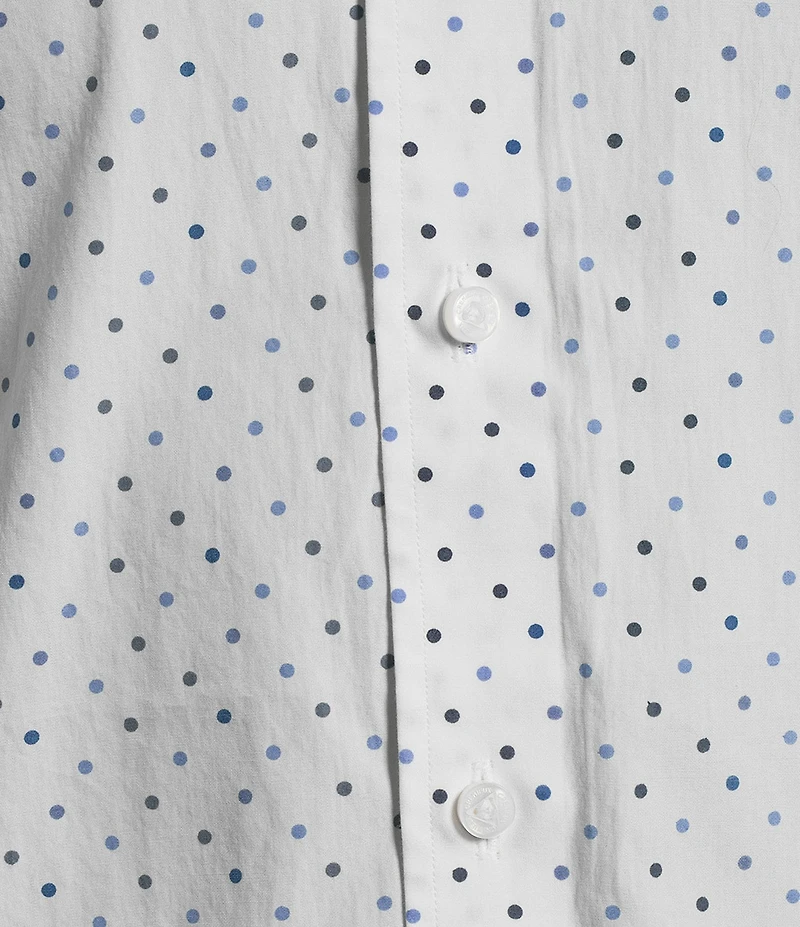 Cremieux Blue Label Long Sleeve Button Down Dotted Poplin Woven Shirt