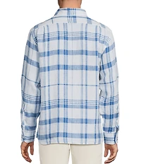 Cremieux Blue Label Long Sleeve Button Down French Linen Plaid Woven Shirt
