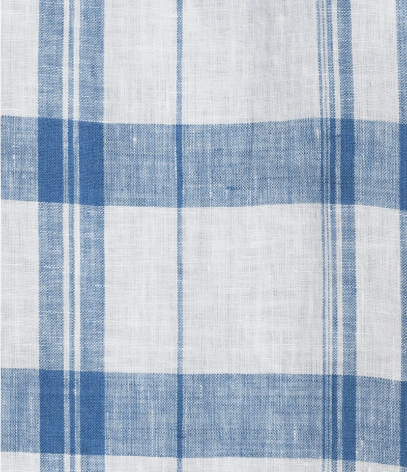 Cremieux Blue Label Long Sleeve Button Down French Linen Plaid Woven Shirt