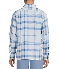 Cremieux Blue Label French Linen Plaid Long Sleeve Woven Shirt