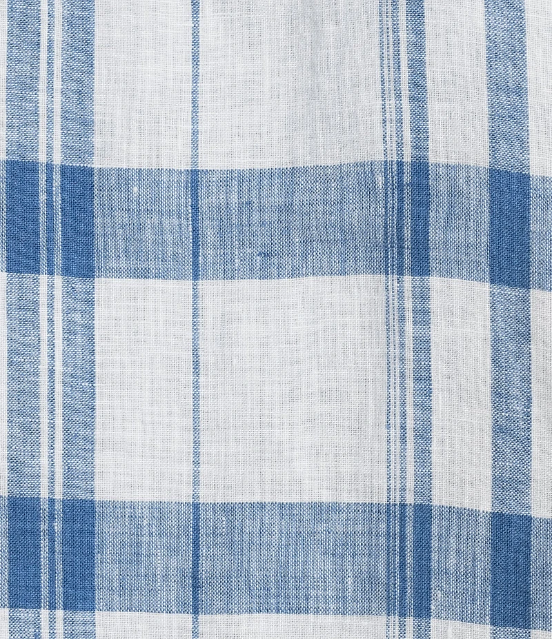 Cremieux Blue Label French Linen Plaid Long Sleeve Woven Shirt