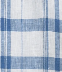 Cremieux Blue Label French Linen Plaid Long Sleeve Woven Shirt