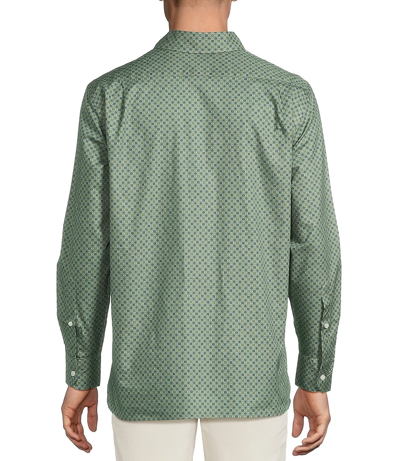 Cremieux Blue Label Long Sleeve Button Down Twill Geometric Woven Shirt