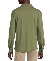 Cremieux Blue Label Long Sleeve Garment Dyed Coat Front Jersey Knit Shirt