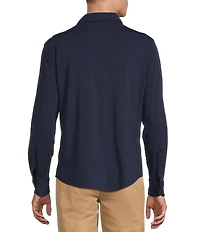 Cremieux Blue Label Long Sleeve Garment Dyed Coat Front Jersey Knit Shirt