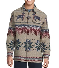 Cremieux Blue Label Long Sleeve Point Tchock Jacquard Shirt Jacket