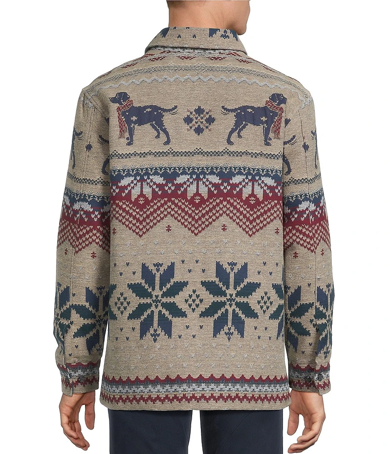 Cremieux Blue Label Long Sleeve Point Tchock Jacquard Shirt Jacket