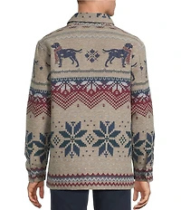 Cremieux Blue Label Long Sleeve Point Tchock Jacquard Shirt Jacket