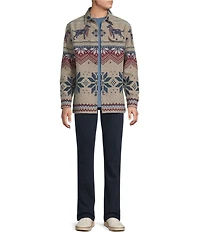 Cremieux Blue Label Long Sleeve Point Tchock Jacquard Shirt Jacket