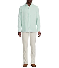 Cremieux Blue Label Long Sleeve Spread Solid French Linen Woven Shirt