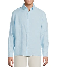 Cremieux Blue Label Long Sleeve Spread Solid French Linen Woven Shirt