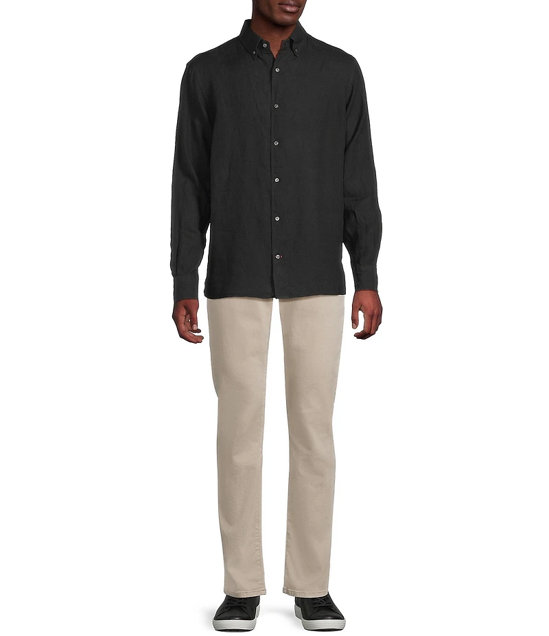 Cremieux Blue Label Long Sleeve Spread Solid French Linen Woven Shirt