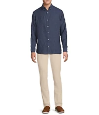 Cremieux Blue Label Long Sleeve Spread Solid French Linen Woven Shirt