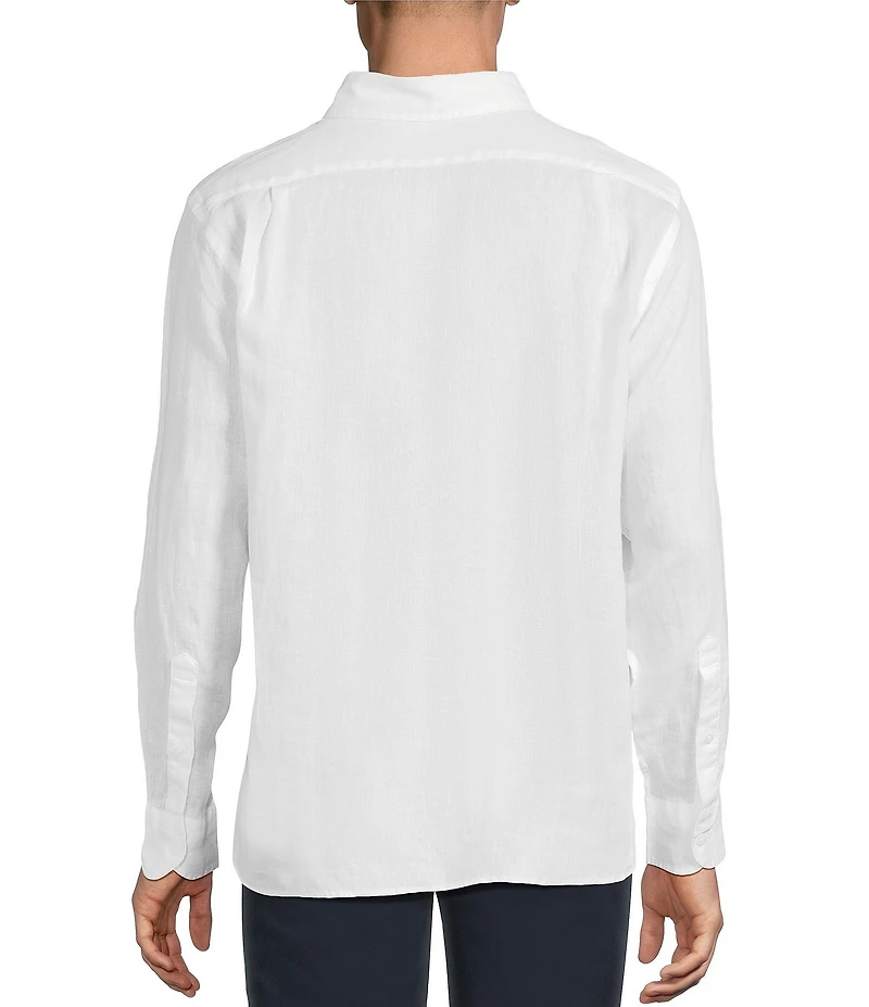 Cremieux Blue Label Long Sleeve Spread Solid French Linen Woven Shirt