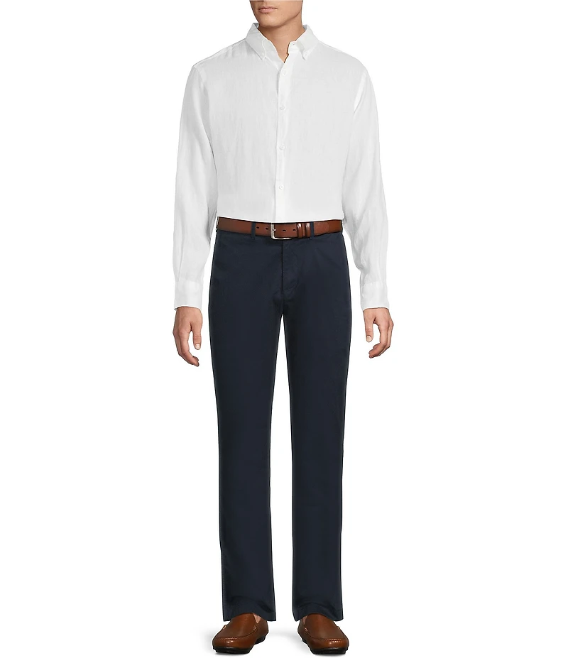 Cremieux Blue Label Long Sleeve Spread Solid French Linen Woven Shirt