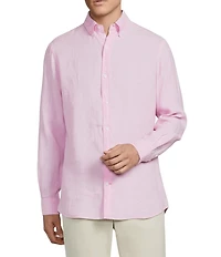 Cremieux Blue Label Long Sleeve Spread Solid French Linen Woven Shirt