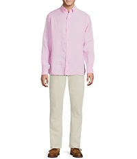 Cremieux Blue Label Long Sleeve Spread Solid French Linen Woven Shirt