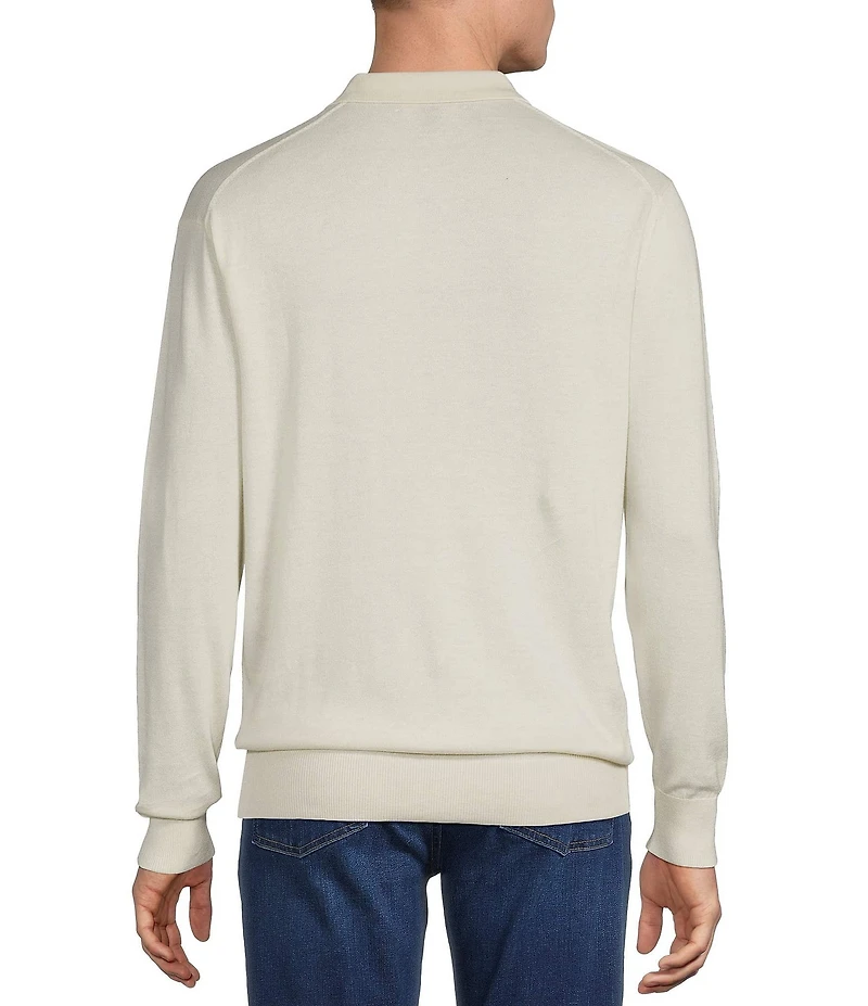 Cremieux Blue Label Madison Ave Collection Solid Long Sleeve Polo Sweater