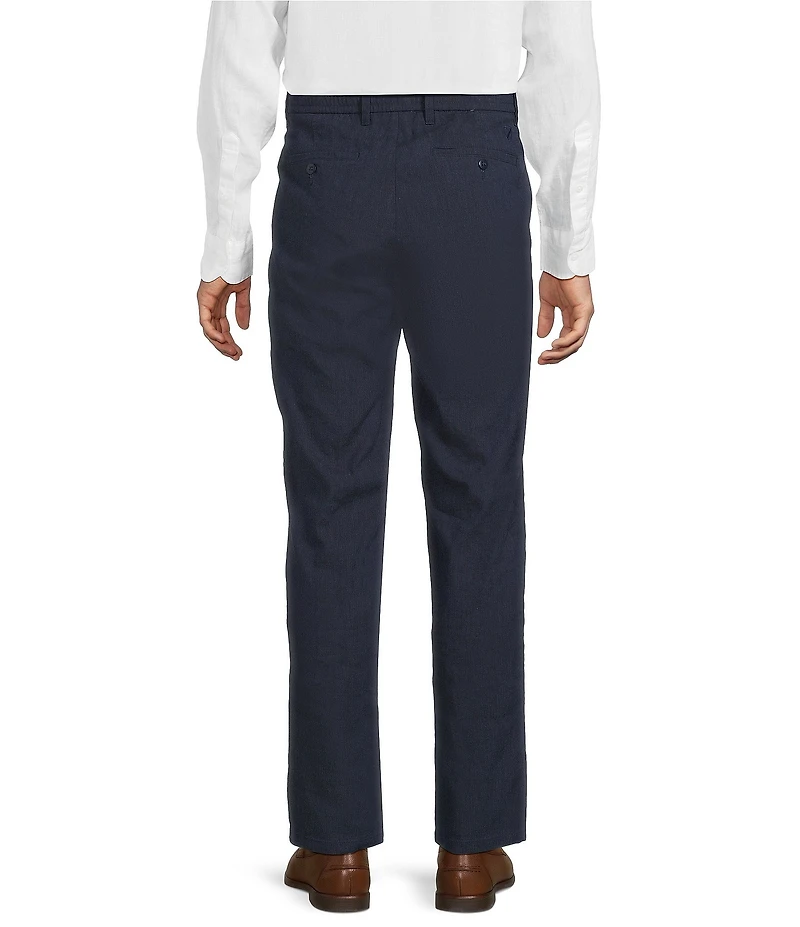 Cremieux Blue Label Madison Classic Fit Stretch Waist Linen Blend Flat Front Pants