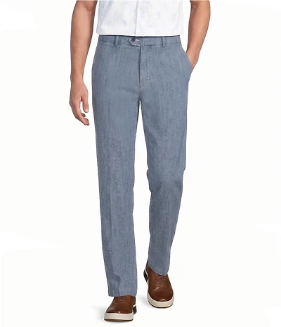 Cremieux Blue Label Madison Flat Front Chambray Pants