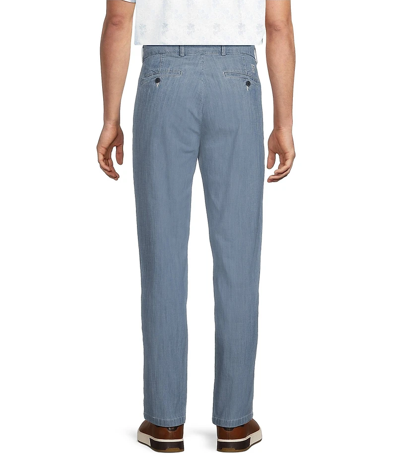 Cremieux Blue Label Madison Flat Front Chambray Pants