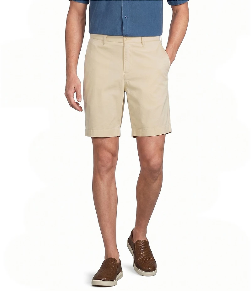 Cremieux Blue Label Madison Flat Front Garment Dyed 8#double; Inseam Shorts