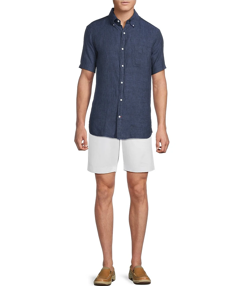 Cremieux Blue Label Madison Flat Front Garment Dyed 8#double; Inseam Shorts