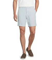 Cremieux Blue Label Madison Flat Front Linen Blend 8#double; Inseam Shorts