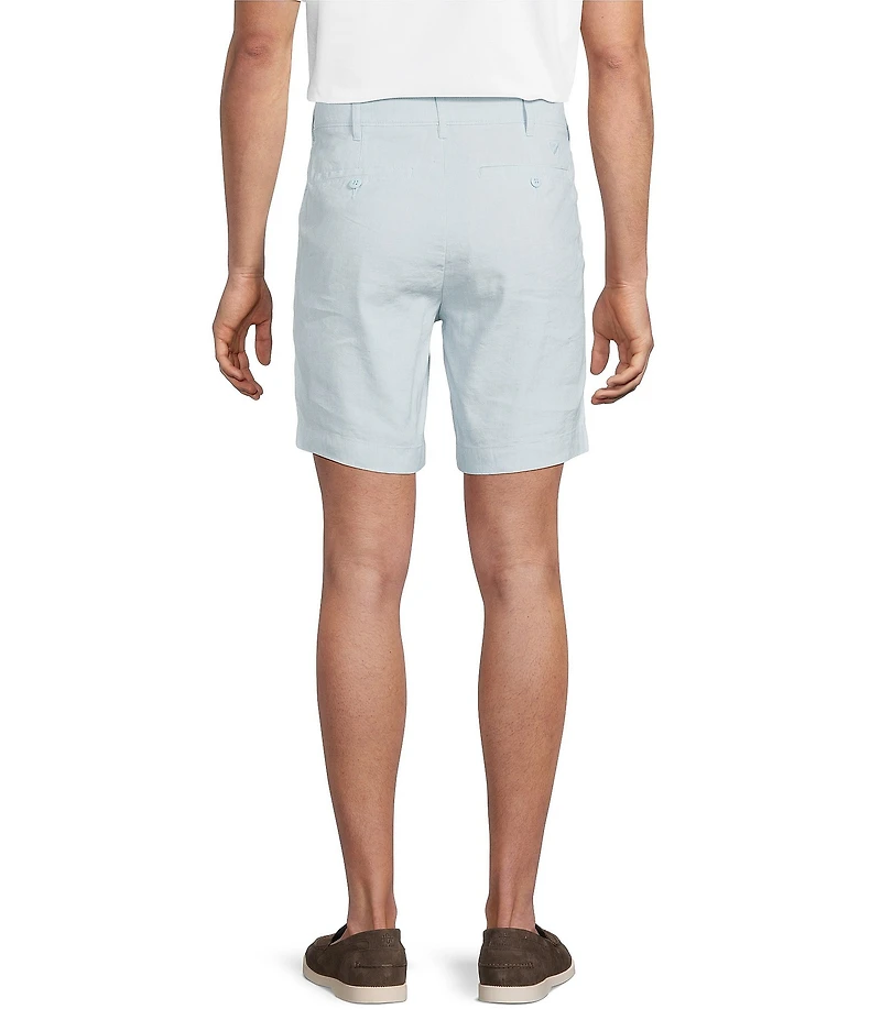 Cremieux Blue Label Madison Flat Front Linen Blend 8#double; Inseam Shorts