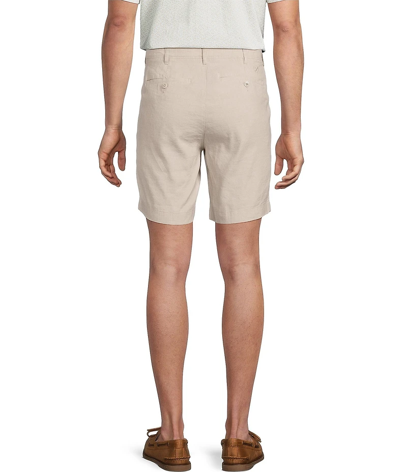 Cremieux Blue Label Madison Flat Front Linen Blend 8#double; Inseam Shorts