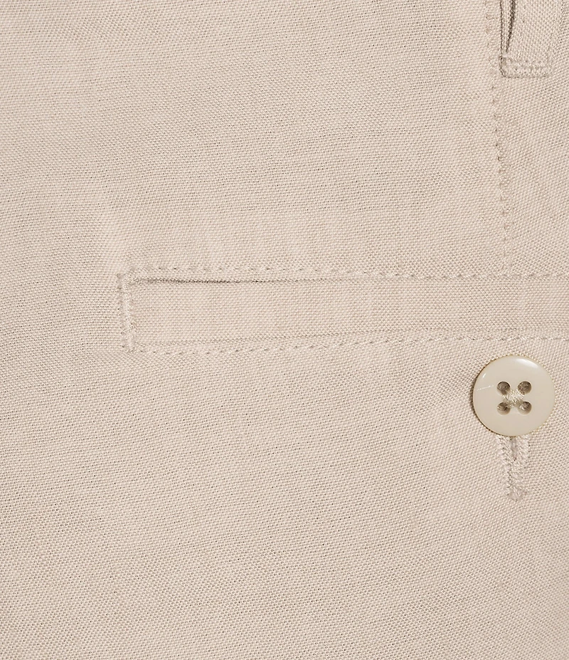 Cremieux Blue Label Madison Flat Front Linen Blend 8#double; Inseam Shorts