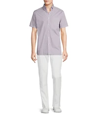 Cremieux Blue Label Micro Geo Print Poplin Short Sleeve Woven Shirt