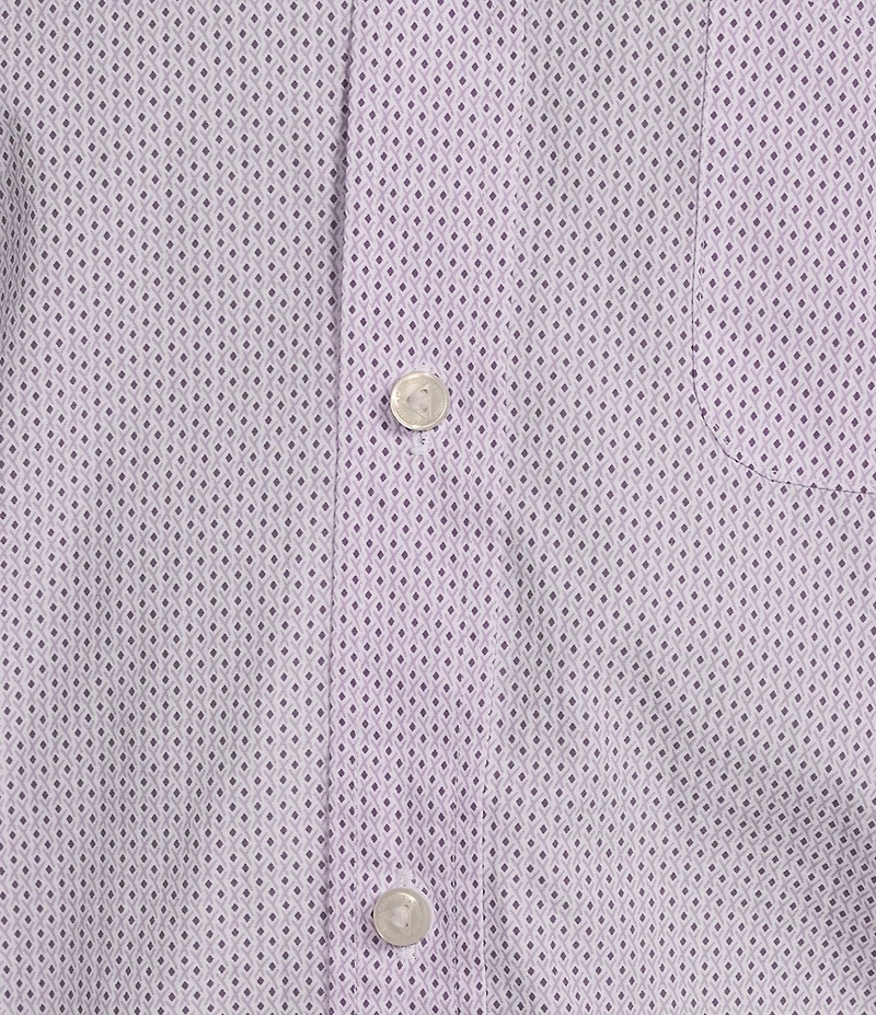 Cremieux Blue Label Micro Geo Print Poplin Short Sleeve Woven Shirt