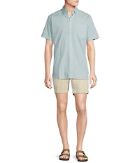 Cremieux Blue Label Micro Geo Print Poplin Short Sleeve Woven Shirt