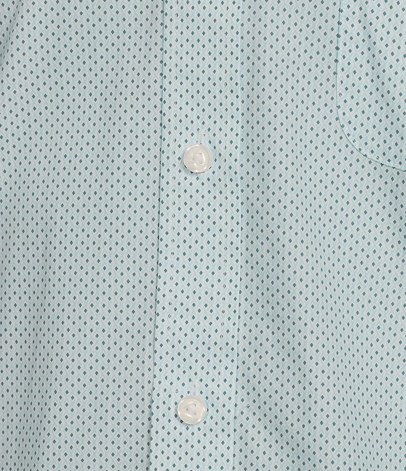 Cremieux Blue Label Micro Geo Print Poplin Short Sleeve Woven Shirt