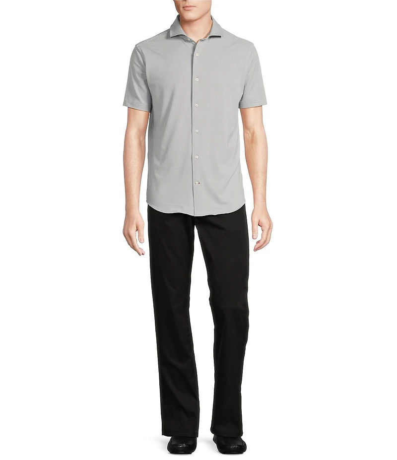 Cremieux Blue Label Micro-Stripe Brrr°® Jacquard Coat Front Short Sleeve Woven Shirt