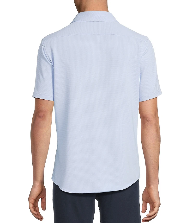 Cremieux Blue Label Micro-Stripe Brrr°® Jacquard Coat Front Short Sleeve Woven Shirt