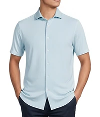 Cremieux Blue Label Micro-Stripe Brrr°® Jacquard Coat Front Short Sleeve Woven Shirt