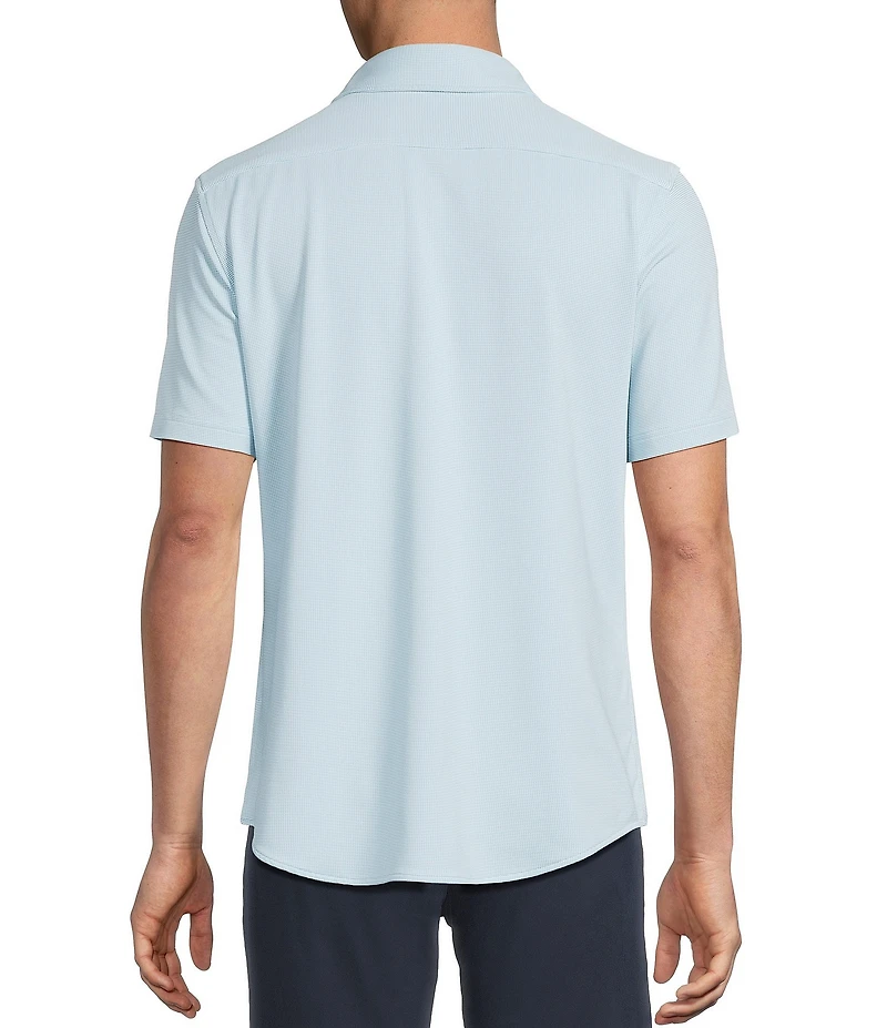 Cremieux Blue Label Micro-Stripe Brrr°® Jacquard Coat Front Short Sleeve Woven Shirt