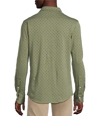 Cremieux Blue Label Multi-Color Geo Print Coat Front Knit Shirt