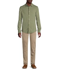 Cremieux Blue Label Multi-Color Geo Print Coat Front Knit Shirt