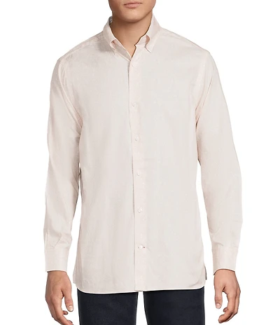 Cremieux Blue Label Neutral Paisley Print Twill Long Sleeve Woven Shirt
