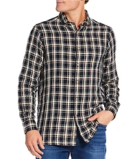 Cremieux Blue Label Neutral Plaid Long Sleeve Woven Shirt