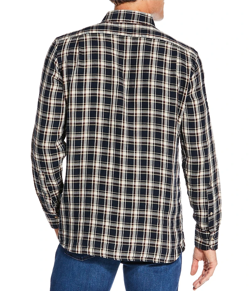 Cremieux Blue Label Neutral Plaid Long Sleeve Woven Shirt