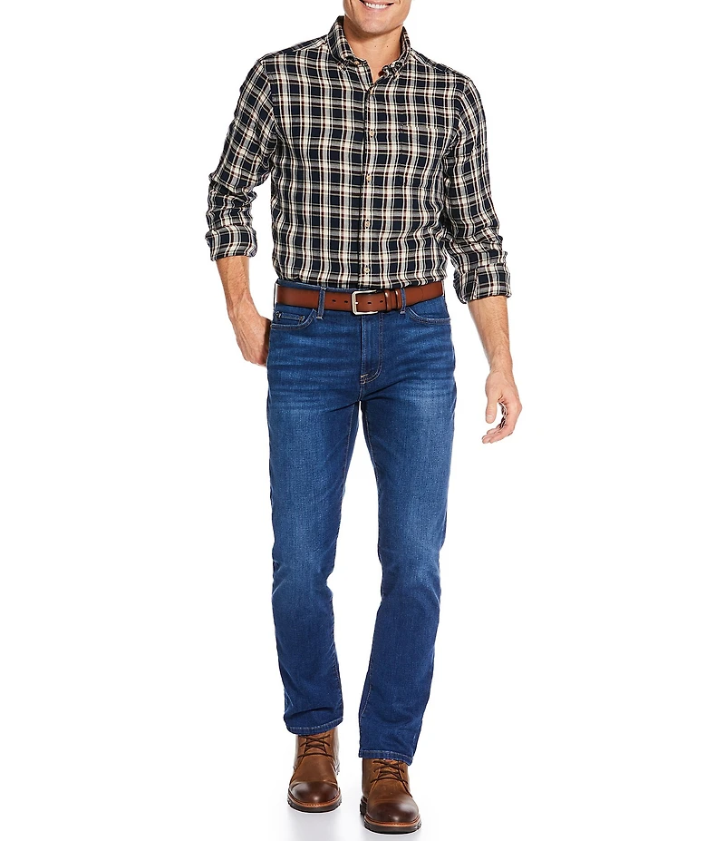 Cremieux Blue Label Neutral Plaid Long Sleeve Woven Shirt